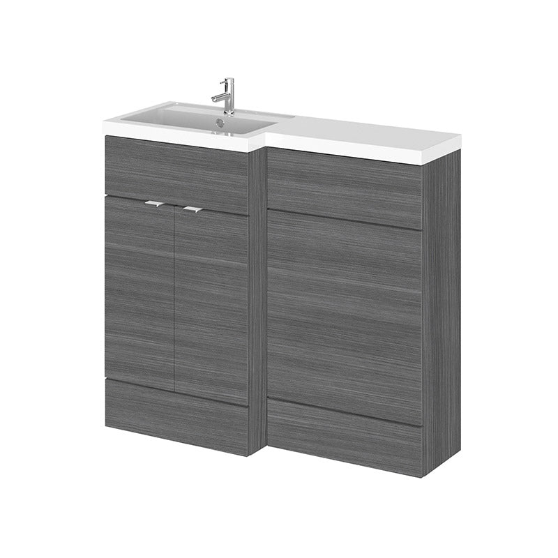 Hudson Reed Fusion Floor Standing Double Door 1000mm Vanity Basin Unit & WC Unit - Left Hand Combination (1 size, 5 colours) - Brand New Bathrooms