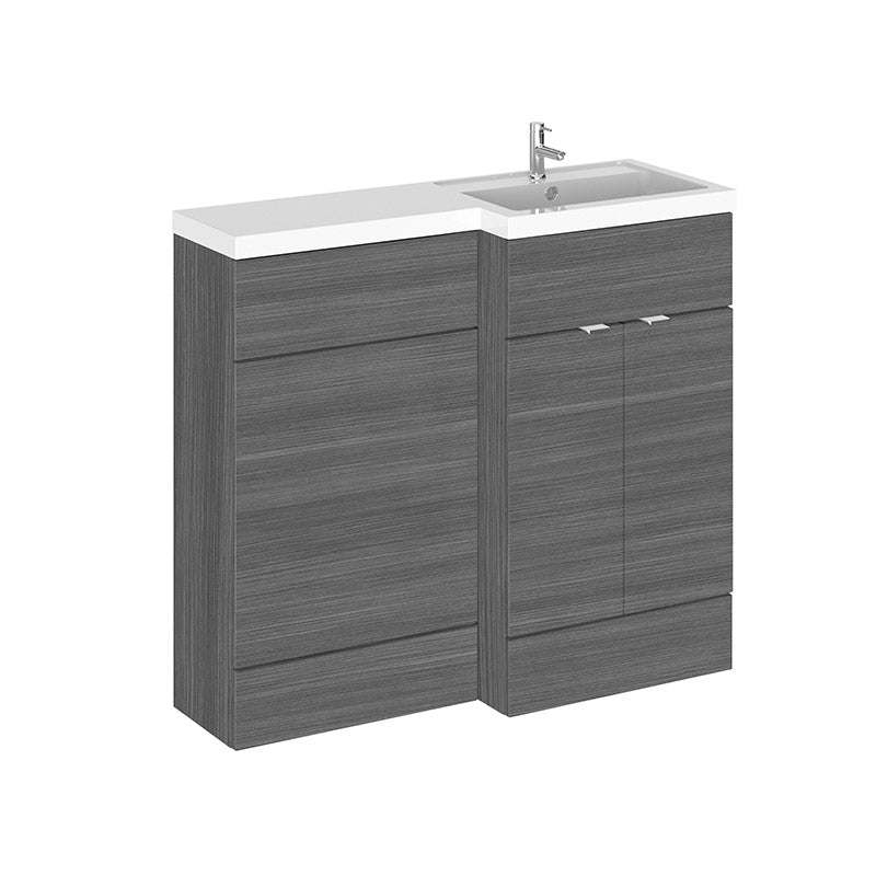Hudson Reed Fusion Floor Standing Double Door Vanity Basin Unit & WC Unit - Right Hand Combination (1 size, 5 colours) - Brand New Bathrooms