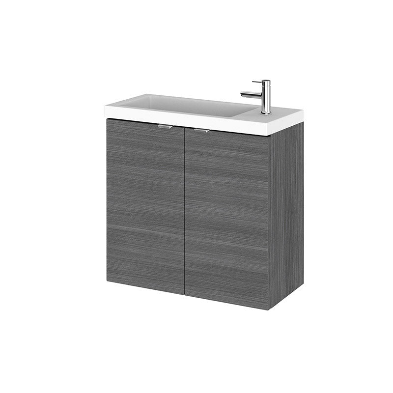Hudson Reed Fusion Wall Hung Double Door 600mm Vanity Unit & Polymarble Basin (1 size, 5 colours) - Brand New Bathrooms