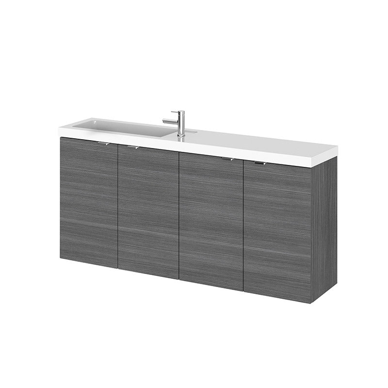 Hudson Reed Fusion Wall Hung Four Door 1200mm Compact Vanity Unit & Basin (1 size, 4 colours) - Brand New Bathrooms