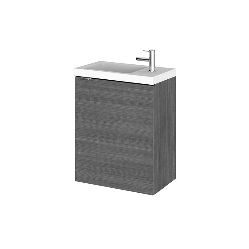 Hudson Reed Fusion Wall Hung Single Door 400mm Compact Vanity Unit & Polymarble Basin (1 size, 4 colours) - Brand New Bathrooms