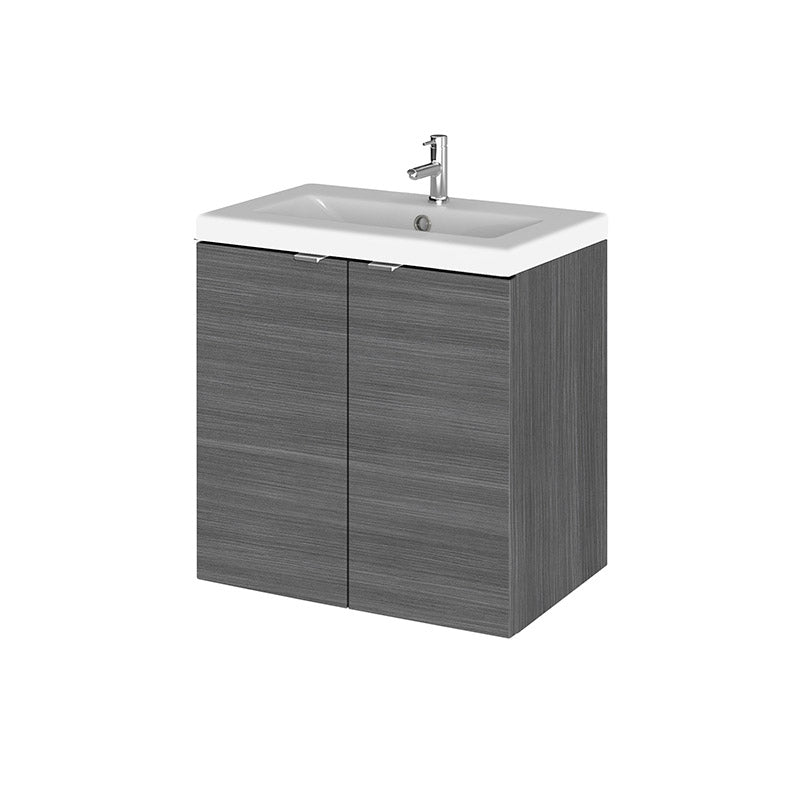 Hudson Reed Fusion Wall Hung Double Door 500mm Vanity Unit & Ceramic Basin (1 size, 4 colours) - Brand New Bathrooms