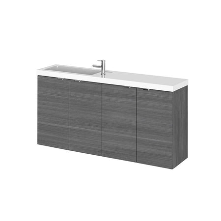 Hudson Reed Fusion Wall Hung Four Door 1000mm Compact Vanity Unit & Polymarble Basin (1 size, 4 colours) - Brand New Bathrooms