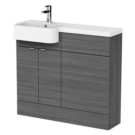 Hudson Reed Fusion Floor Standing Double Door 1000mm Vanity Unit & WC Unit with Left Hand Semi Recessed Basin Combination (1 size, 4 colours) - Brand New Bathrooms