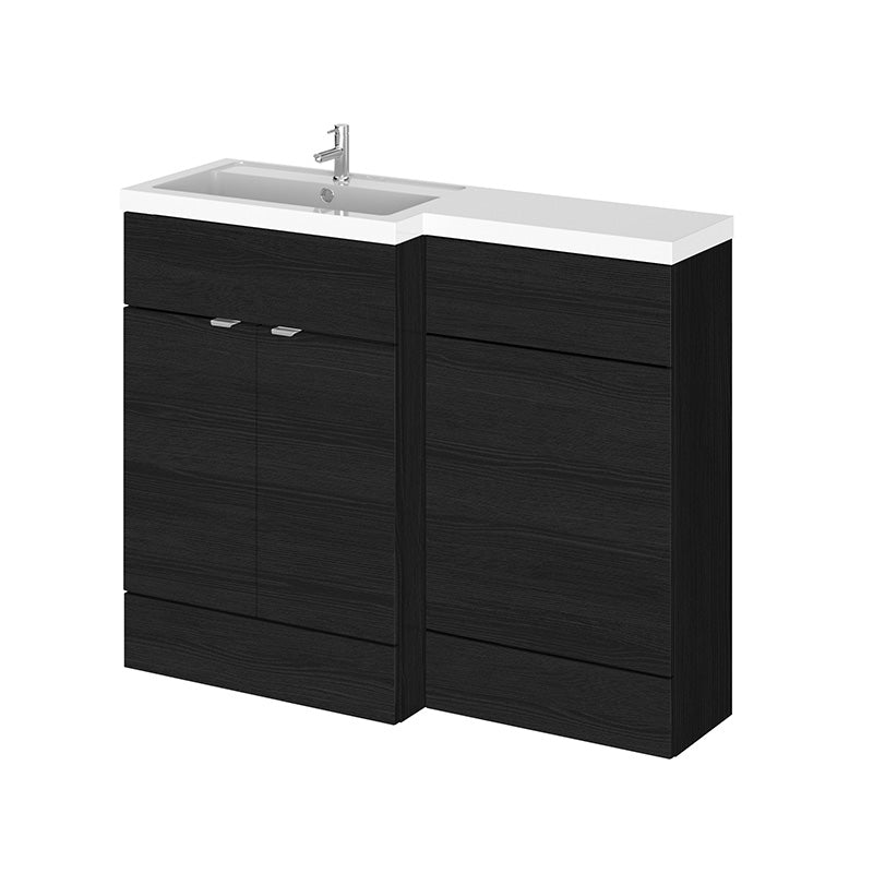 Hudson Reed Fusion Floor Standing 1100mm Double Door Vanity Unit, Basin & WC Unit - Left Hand Combination (1 size, 5 colours) - Brand New Bathrooms
