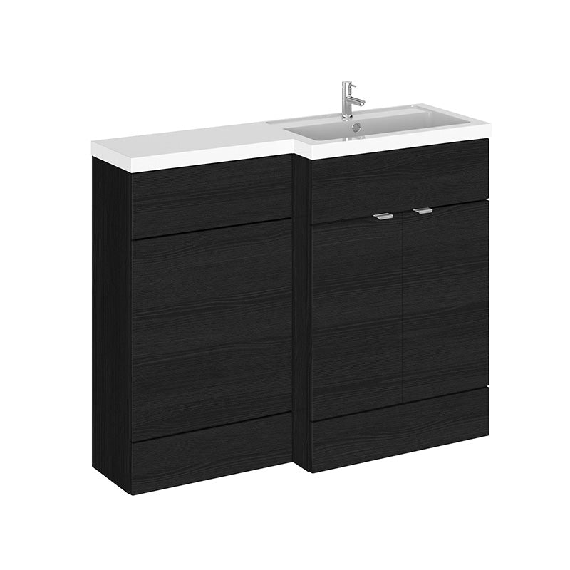 Hudson Reed Fusion Floor Standing 1100mm Double Door Vanity Unit, Basin & WC Unit - Right Hand Combination (1 size, 5 colours) - Brand New Bathrooms