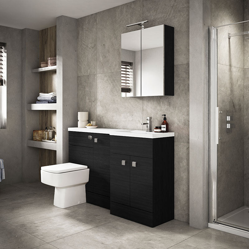 Hudson Reed Fusion Floor Standing Triple Door 1500mm Vanity Basin & WC Unit - Left Hand Combination (1 size, 5 colours) - Brand New Bathrooms