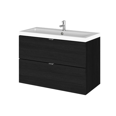 Hudson Reed Fusion Wall Hung Double Drawer 800mm Vanity Unit & Polymarble Basin (1 size, 5 colours) - Brand New Bathrooms