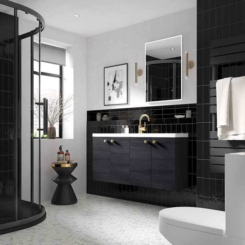 Hudson Reed Fusion Wall Hung Four Door 1200mm Compact Vanity Unit & Basin (1 size, 4 colours) - Brand New Bathrooms