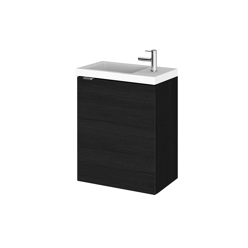 Hudson Reed Fusion Wall Hung Single Door 400mm Compact Vanity Unit & Polymarble Basin (1 size, 4 colours) - Brand New Bathrooms