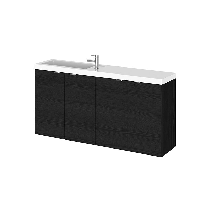 Hudson Reed Fusion Wall Hung Four Door 1000mm Compact Vanity Unit & Polymarble Basin (1 size, 4 colours) - Brand New Bathrooms