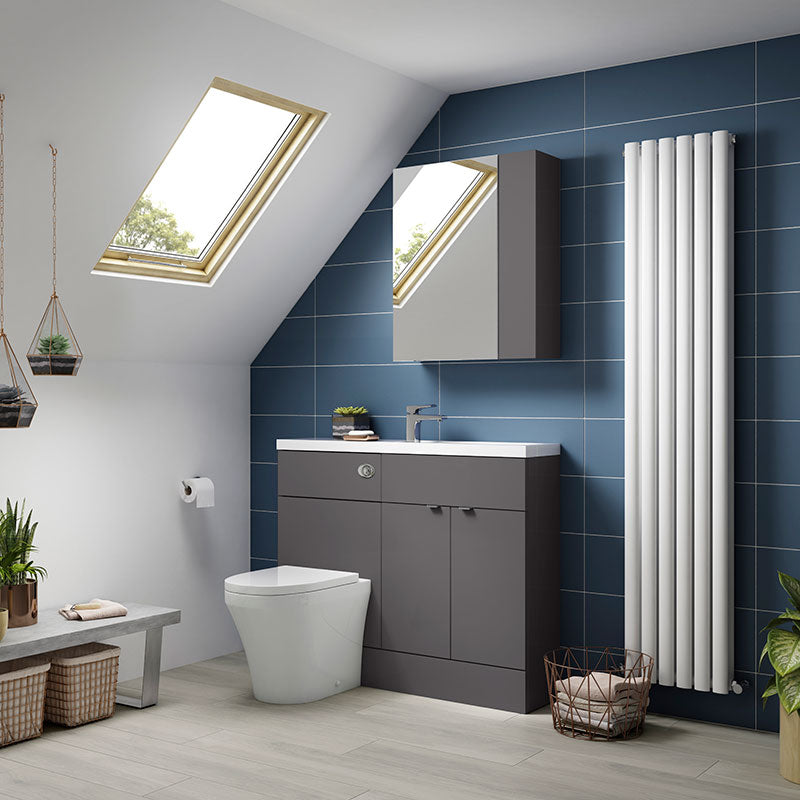 Hudson Reed Fusion Floor Standing 1100mm Double Door Vanity Basin & WC Unit Combination (1 size, 5 colours) - Brand New Bathrooms
