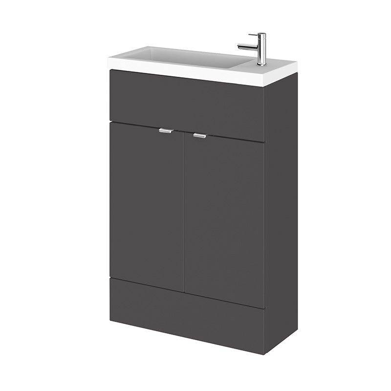 Hudson Reed Fusion Floor Standing 600mm Double Door Vanity Unit & Compact Polymarble Basin (1 size, 5 colours) - Brand New Bathrooms