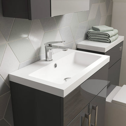 Hudson Reed Fusion Floor Standing 600mm Double Door Vanity Unit & Polymarble Basin (1 size, 5 colours) - Brand New Bathrooms