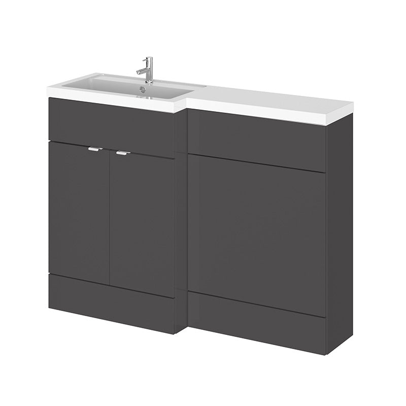 Hudson Reed Fusion Floor Standing Double Door 1200mm Vanity Unit, Basin & WC Unit - Left Hand Combination (1 size, 5 colours) - Brand New Bathrooms