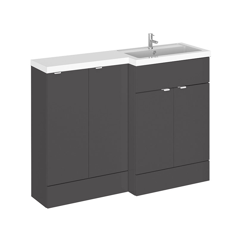 Hudson Reed Fusion Floor Standing Four Door 1200mm Vanity Basin Unit - Right Hand Combination (1 size, 5 colours) - Brand New Bathrooms