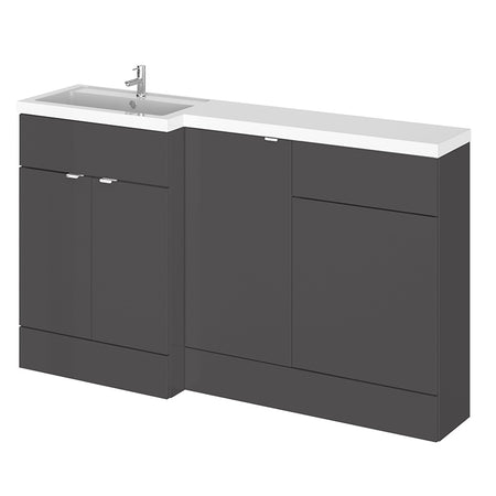 Hudson Reed Fusion Floor Standing Triple Door 1500mm Vanity Basin & WC Unit - Left Hand Combination (1 size, 5 colours) - Brand New Bathrooms
