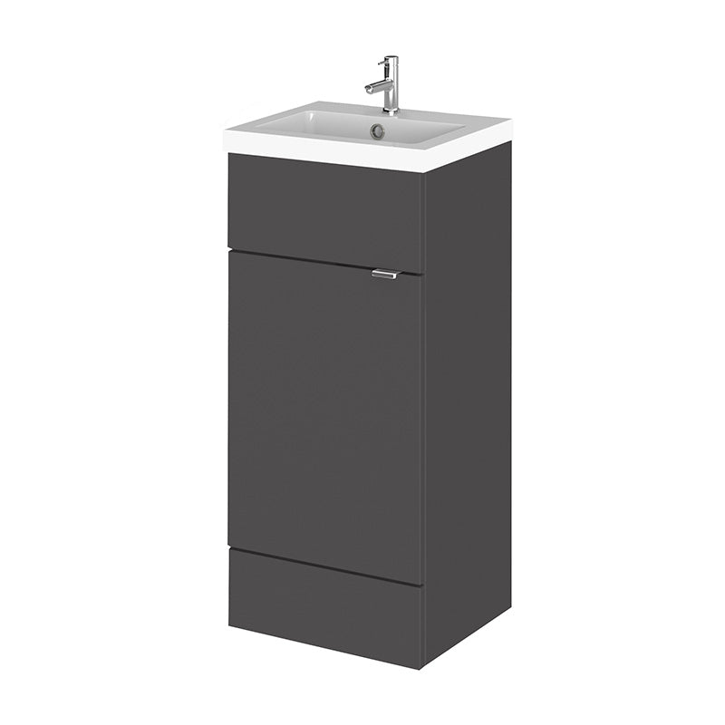 Hudson Reed Fusion Floor Standing Single Door 400mm Vanity Unit & Polymarble Basin (1 size, 5 colours) - Brand New Bathrooms
