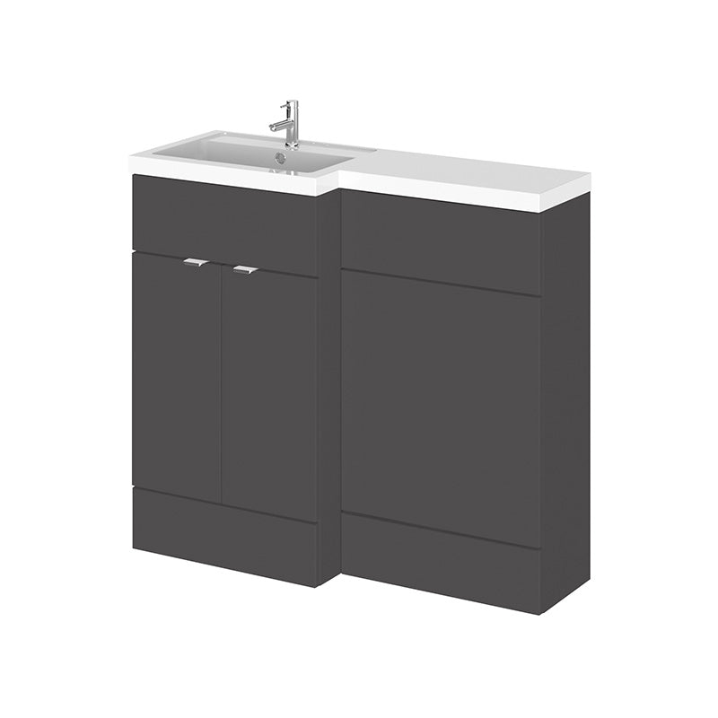Hudson Reed Fusion Floor Standing Double Door 1000mm Vanity Basin Unit & WC Unit - Left Hand Combination (1 size, 5 colours) - Brand New Bathrooms