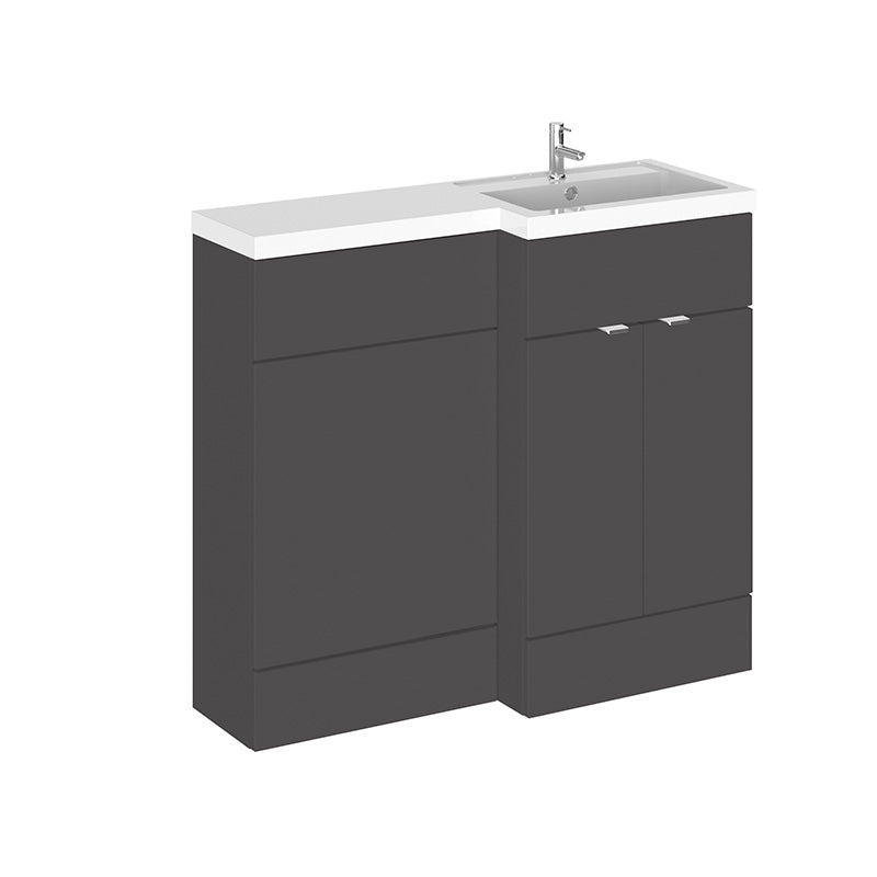 Hudson Reed Fusion Floor Standing Double Door Vanity Basin Unit & WC Unit - Right Hand Combination (1 size, 5 colours) - Brand New Bathrooms