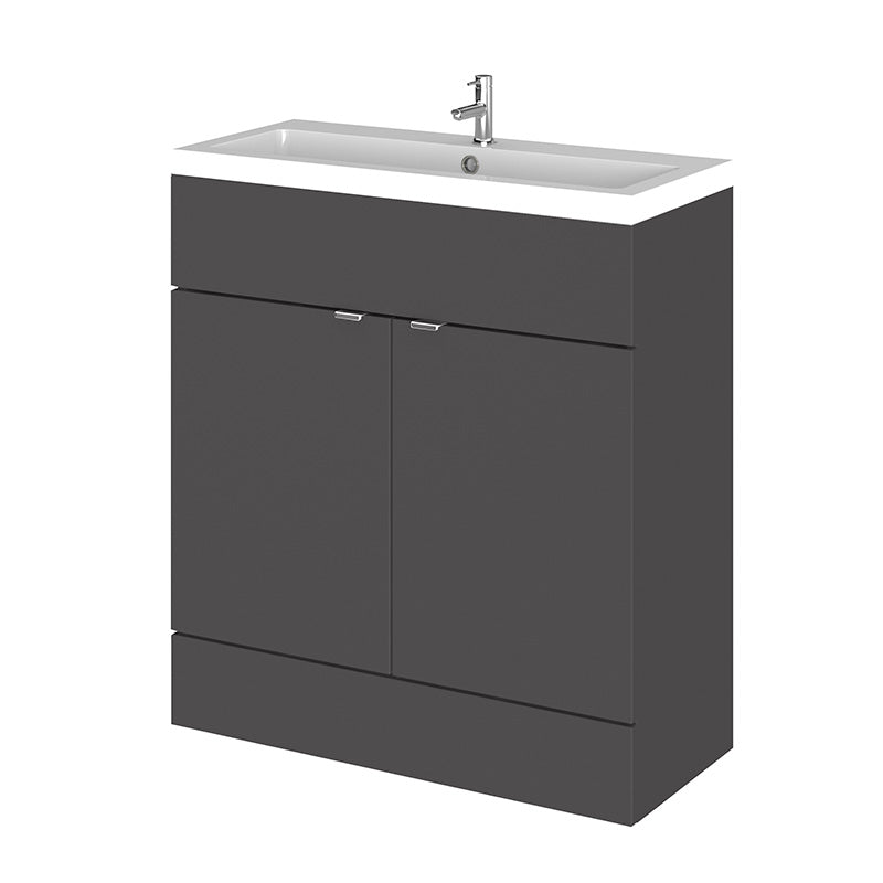 Hudson Reed Fusion Floor Standing Double Door 800mm Vanity Unit & Polymarble Basin (1 size, 5 colours) - Brand New Bathrooms