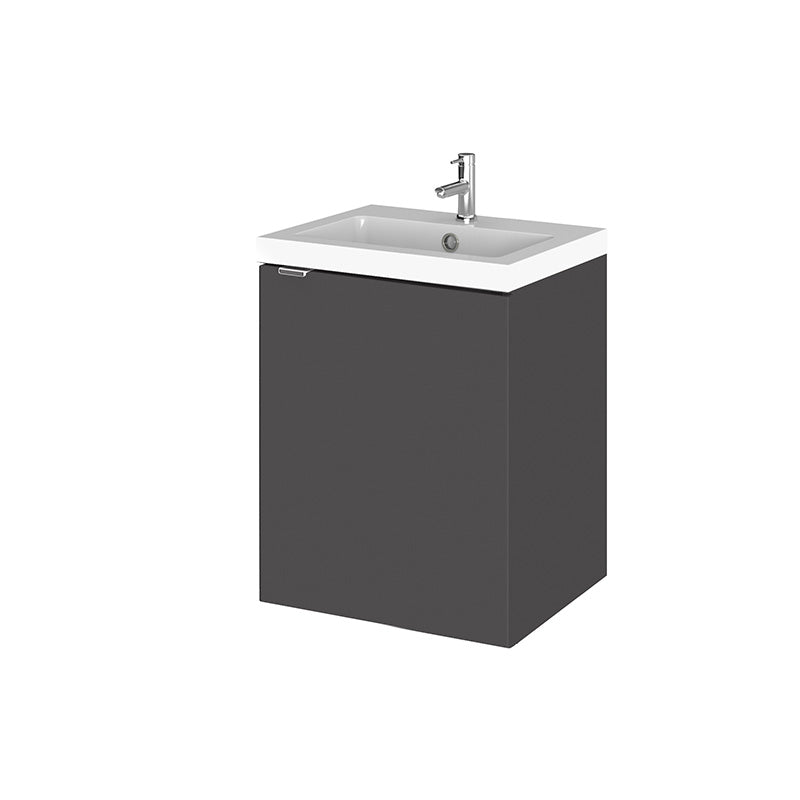 Hudson Reed Fusion Wall Hung Single Door 400mm Vanity Unit & Polymarble Basin (1 size, 4 colours) - Brand New Bathrooms