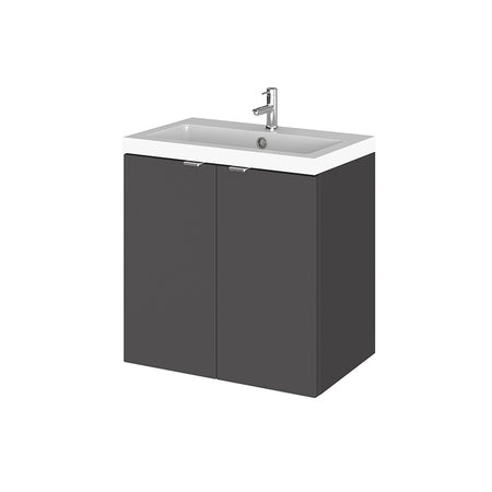 Hudson Reed Fusion Wall Hung Double Door 500mm Vanity Unit & Polymarble Basin (1 size, 4 colours) - Brand New Bathrooms