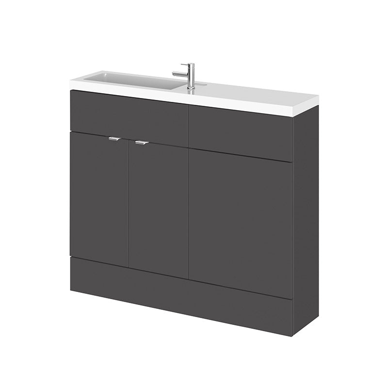 Hudson Reed Fusion Floor Standing Double Door 1000mm Compact Vanity Unit & WC Unit Combination (1 size, 4 colours) - Brand New Bathrooms