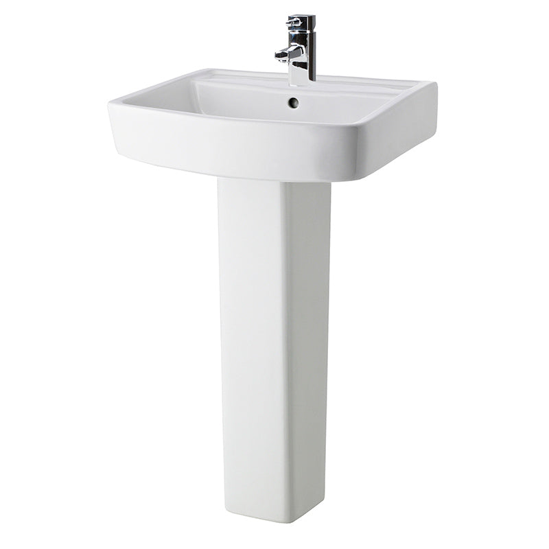 Nuie Bliss Basin & Pedestal (2 sizes, White) - Brand New Bathrooms
