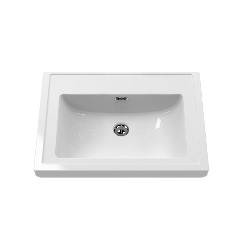 Nuie Classique 500mm Floor Standing 2 Door Unit & 0 Tap Hole Fireclay Basin (1 size, Soft Black) - Brand New Bathrooms