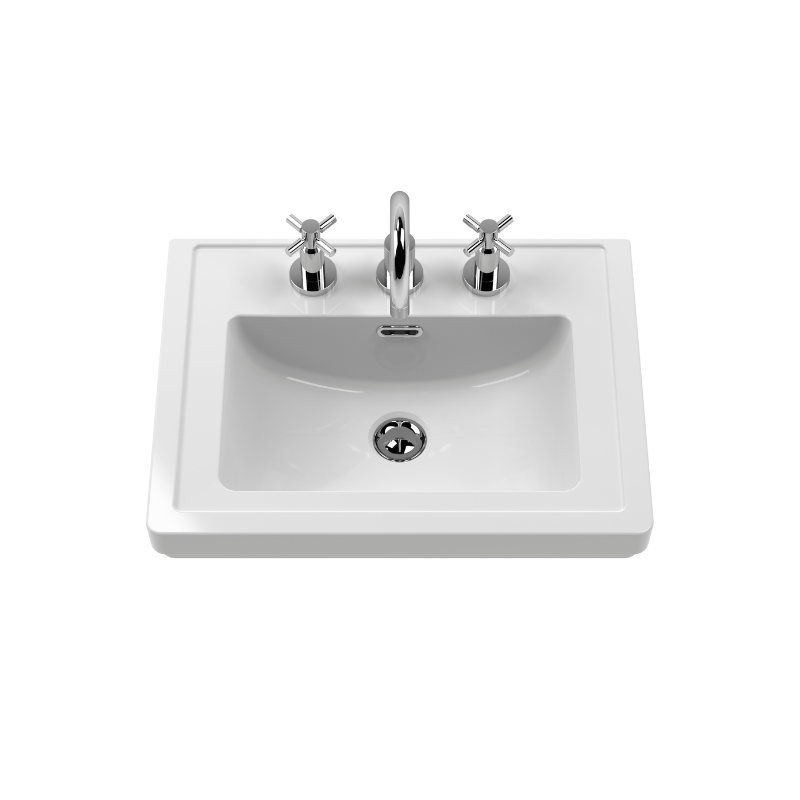 Nuie Classique 500mm Floor Standing 2-Door Vanity & Basin 3TH (1 size, Satin Grey) - Brand New Bathrooms