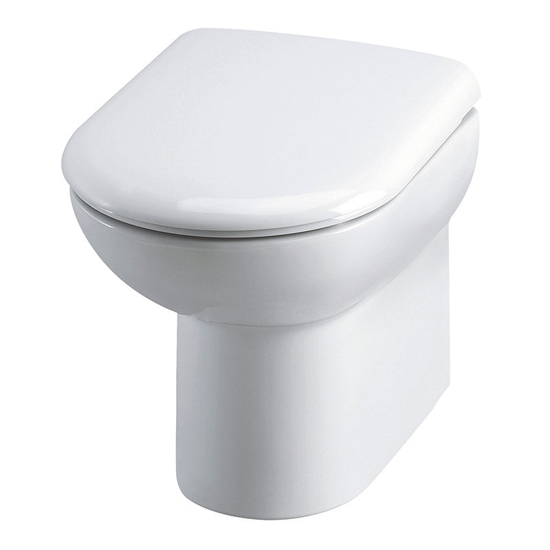 Hudson Reed Lawton Fusion Fitted Round Back to Wall Toilet Pan & Seat (White) - Brand New Bathrooms