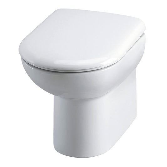 Hudson Reed Lawton Fusion Fitted Round Back to Wall Toilet Pan & Seat (White) - Brand New Bathrooms