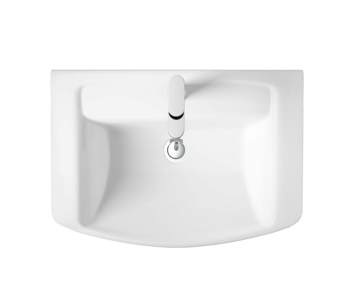 Hudson Reed Maya Basin & Full Pedestal (3 sizes, White) - Brandnew Bathroom