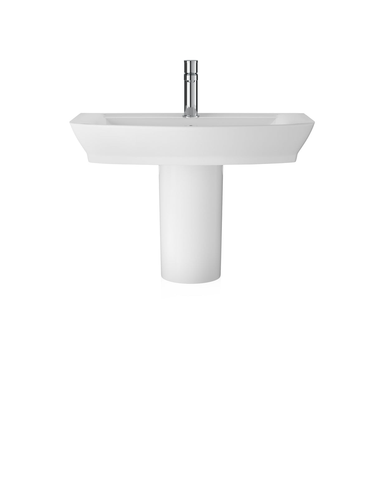 Hudson Reed Maya Basin & Semi Pedestal (3 sizes, White) - Brandnew Bathroom