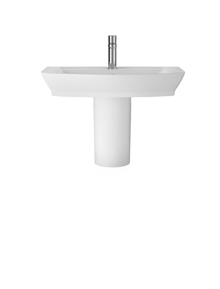Hudson Reed Maya Basin & Semi Pedestal (3 sizes, White) - Brandnew Bathroom