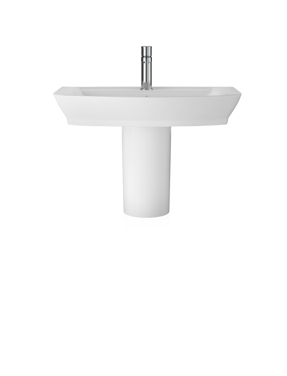 Hudson Reed Maya Basin & Semi Pedestal (3 sizes, White) - Brandnew Bathroom
