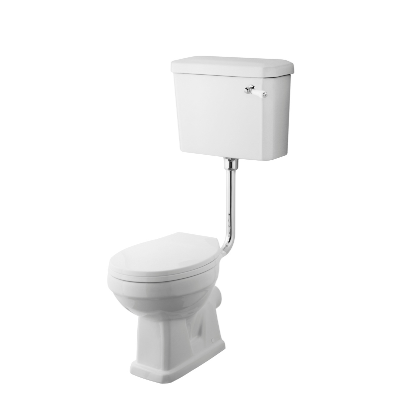 Nuie Carlton Low Level Pan, Cistern & Flush Pipe Kit (white) - Brand New Bathrooms