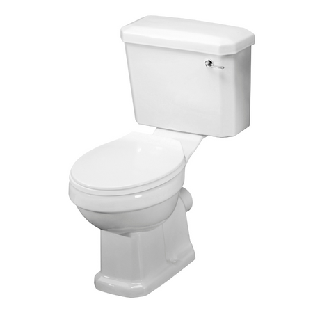 Nuie Carlton Close Coupled Pan Cistern & Toilet Seat (White) - Brand New Bathrooms