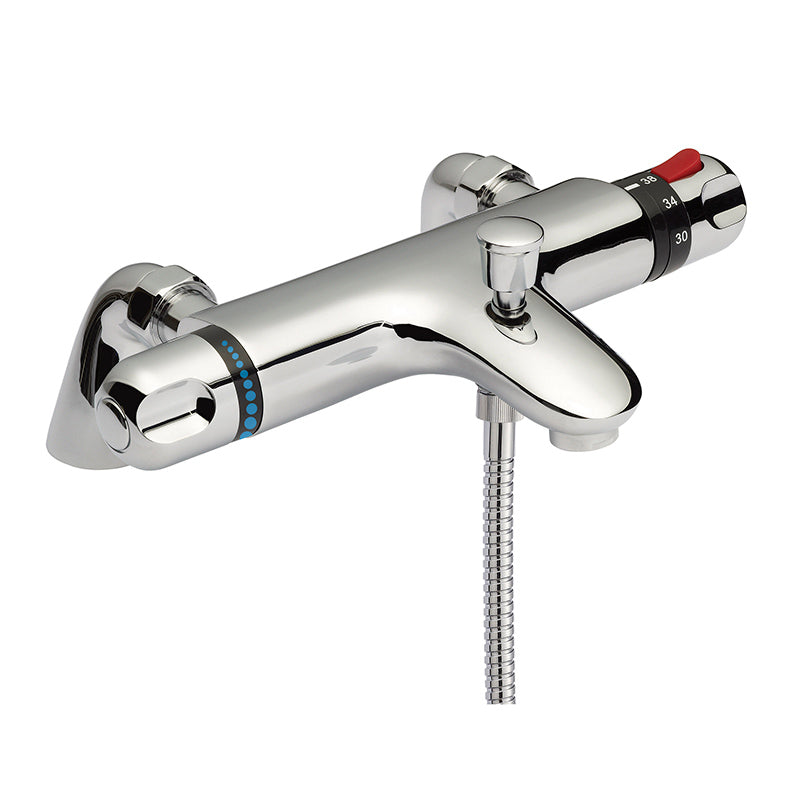 Nuie Shower Valves Wall Mounted Thermostatic Bath Shower Mixer (Chrome) - Brandnew Bathroom