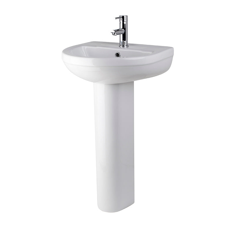 Nuie Harmony Basin with Pedestal (1 size, White) - Brand New Bathrooms