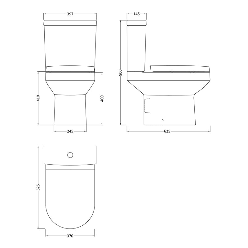 Nuie Harmony Open Back Toilet Pan & Cistern (1 size, White) - Brand New Bathrooms