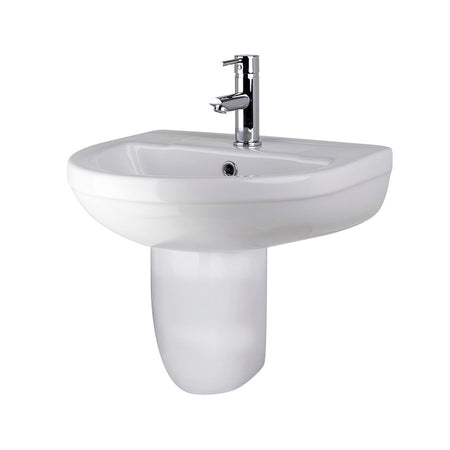 Nuie Harmony Basin with Semi-Pedestal (1 size, White) - Brand New Bathrooms