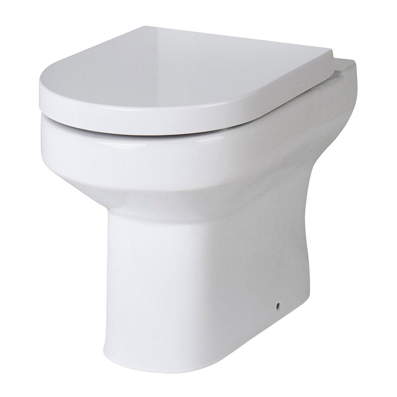 Hudson Reed Harmony Fusion Fitted Round Back to Wall Toilet Pan & Seat (White) - Brand New Bathrooms