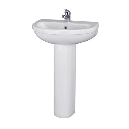 Nuie Ivo 1 Tap Hole Basin & Pedestal (1 size, White) - Brand New Bathrooms