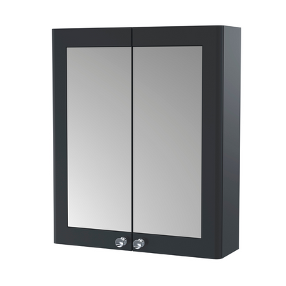Nuie 600mm Classique Wall Hung 2 Door Mirror Cabinet (1 size, 4 colours) - Brand New Bathrooms