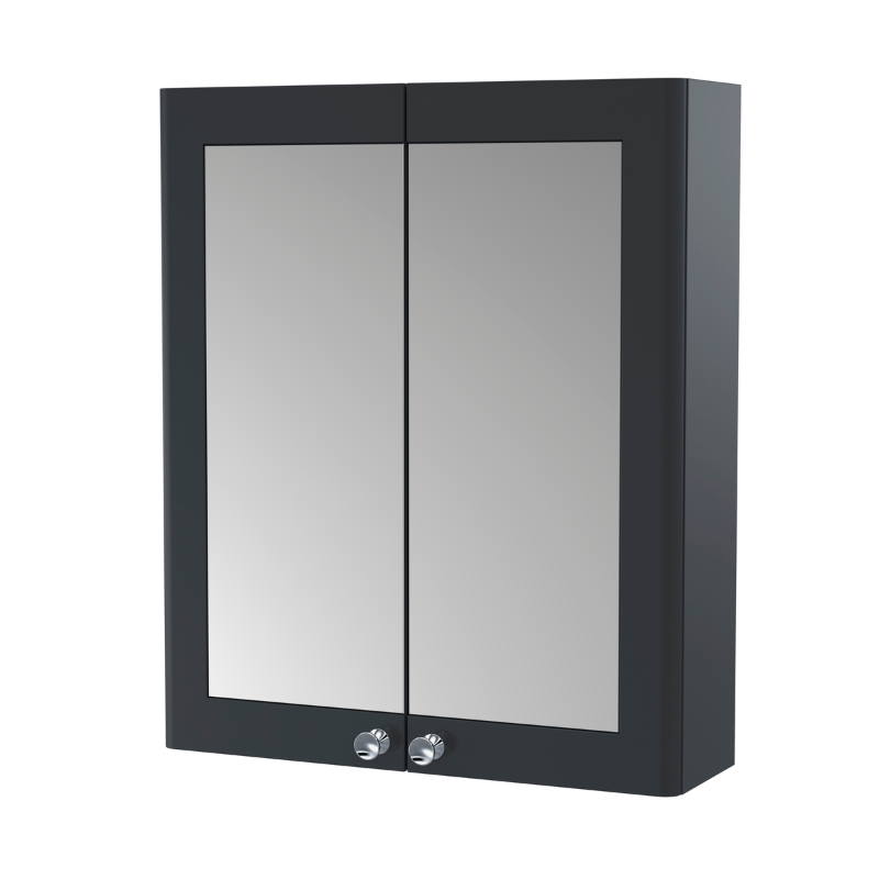 Nuie 600mm Classique Wall Hung 2 Door Mirror Cabinet (1 size, 4 colours) - Brand New Bathrooms