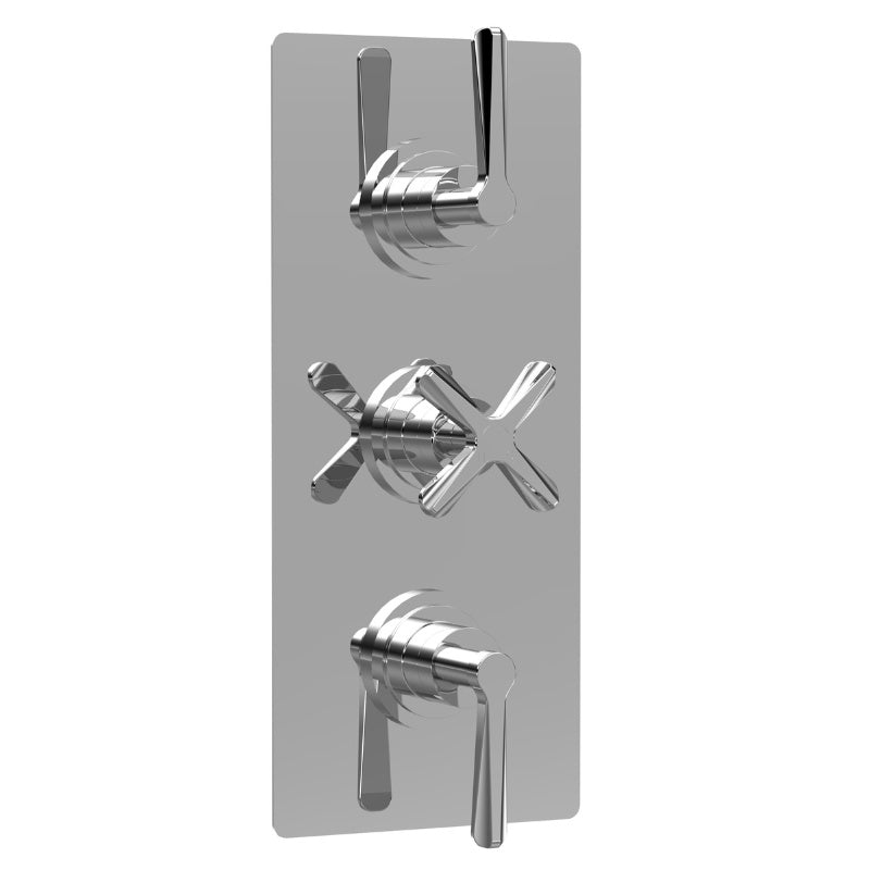 Nuie Aztec Triple Thermostatic Concealed Shower Valve with Diverter - 3 Outlet (1 size, Chrome) - Brand New Bathrooms