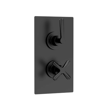 Nuie Aztec Twin Thermostatic Concealed Shower Valve - 1 Outlet (1 size, Matt Black) - Brand New Bathrooms