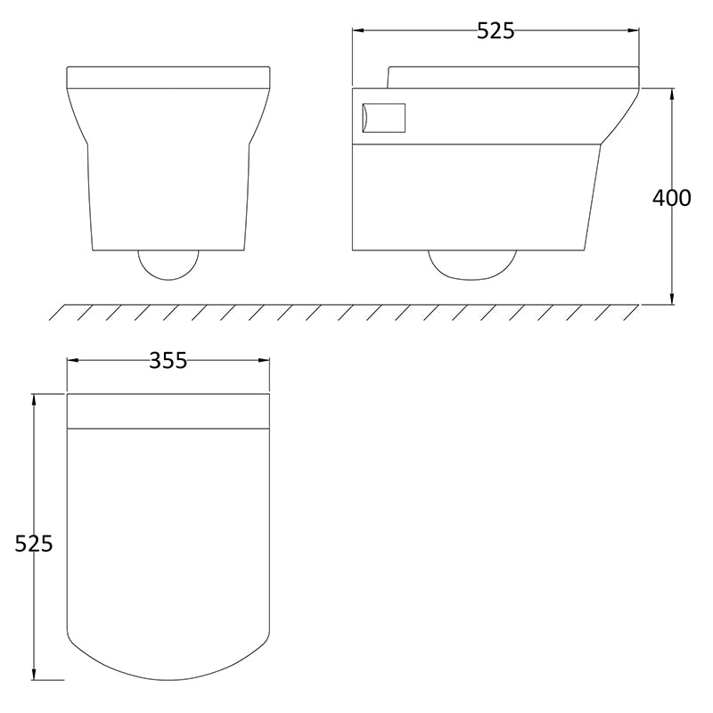 Brand New Bathrooms - Hudson Reed Maya Wall Hung Pan & Seat (white)